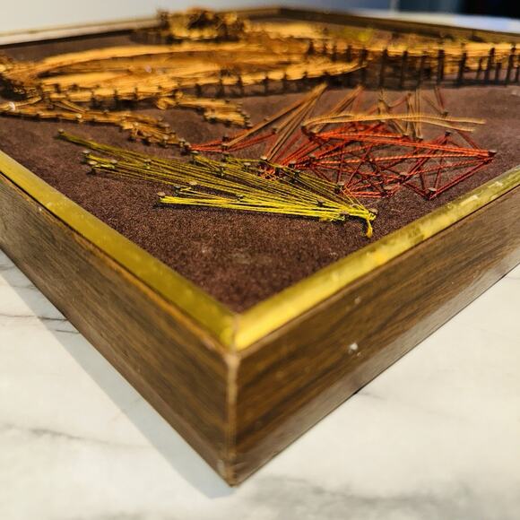 Vintage Nail String Deer Art Fawn Doe 19" Whimsy Farm Boho Cottage Countryside - Picture 7 of 12